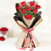 Blushing Blooms Roses Bouquet Online