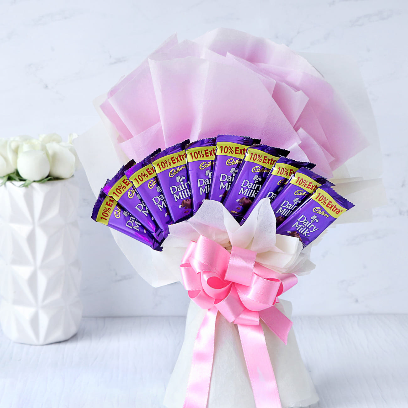 Bouquet of 10 Cadbury Dairy Milk Chocolates