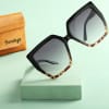 Brown Square Sunglasses with Personalized Case Online