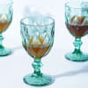 Shop Checked Chalice Wine Goblets - Green - Set Of 4