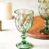 Checked Chalice Wine Goblets - Green - Set Of 4 Online