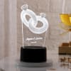 Gift Couple Ring Personalized LED Lamp - Black Base