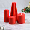 Buy Cranberry Red Christmas Pillar Candles - Set Of 4