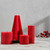 Shop Cranberry Red Christmas Pillar Candles - Set Of 4