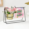 Gift Customized Inspire And Flourish Swinging Metal Planter