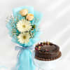 Elegant Floral Bliss With Chocolate Cake Online