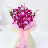 Elegant Purple Orchids Ribbon Bouquet Online