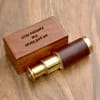 Engravable Solid Brass And Leather Finish Telescope In Sheesham Wood Box Online