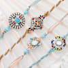 Enthralling Blue Stone Rakhi Set Of 4