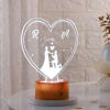 Gift Evergreen Love Personalized LED Lamp - Wooden Finish Base