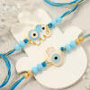 Evil Eye Elephant and Hamsa Rakhi Set Of 2