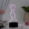 Gift Finger Heart Personalized Black Base LED Lamp