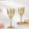 Gift Golden Luxe Personalized Wine Glass Set For Couples