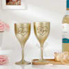 Golden Luxe Personalized Wine Glass Set For Couples Online