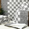 Grey Patchwork Block Print Cotton Double Bed Quilt Online