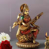 Gift Hand Painted Goddess Saraswati Idol