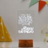 Gift Happy Birthday Brown Base LED Lamp