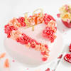 Gift Heart-Shaped Pink Love Cake Rosette (Half kg)