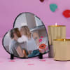 Kiss Day Personalized Heart Rock Tile with Candles Online