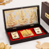 Laxmi, Ganesha, Saraswati Gold & Silver Plated Charan Paduka in Box Online