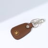 Buy Leather Card Case And Keychain Set - Personalized - Dark Tan
