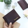 Buy Leather Wallet And Card Holder Set - Personalized - Brown
