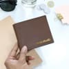 Buy Leather Wallet And Card Holder Set - Personalized - Dark Tan