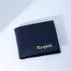 Buy Leather Wallet And Keychain Set - Personalized - Black