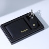 Shop Leather Wallet And Keychain Set - Personalized - Black