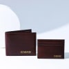 Gift Leather Wallet And Pen Set - Personalized - Brown