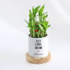Gift Let Love Grow - 2-Layer Bamboo Plant With Pot - Personalized