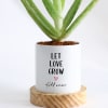 Gift Let Love Grow - Aloe Vera Plant With Pot - Personalized