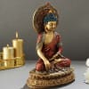 Gift Lord Buddha Gold Toned Hand Painted Idol