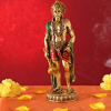 Lord Hanuman Statue in Standing Posture (Gold Finish) Online