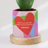 Gift Love Is All Around - Heart Hoya Plant With Personalized Planter