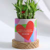 Gift Love Is All Around - Two-Layered Bamboo Plant With Personalized Planter