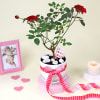 Buy Love-struck Rose plant with platter vase