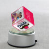 Gift Love You Dad Personalized Rotating Crystal Cube with LED