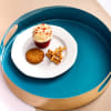 Gift Metal Tray - Round - Solid Blue - Single Piece