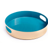 Buy Metal Tray - Round - Solid Blue - Single Piece