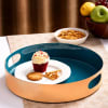 Metal Tray - Round - Solid Blue - Single Piece Online