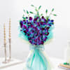 Gift Midnight Truffle Cake And Blue Orchids Bouquet Combo