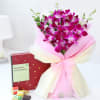 Orchids Bouquet With Assorted Chocolates Online