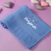 Gift Personalized Blue Bath Towel for Kids