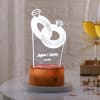 Gift Personalized Couple Ring LED Lamp - Wooden Finish Base