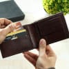 Gift Personalized Dark Brown Leather Wallet for Men