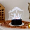 Gift Personalized Gleaming Nativity Christmas LED Lamp - Black Base