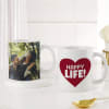 Buy Personalized Happy Wife Happy Life Couple Mugs With Roses