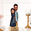 Gift Personalized Indian Wedding Caricature with Wooden Stand