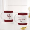 Gift Personalized Mr. And Mrs. Mugs With Blooms